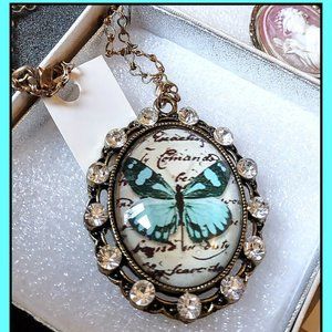 Butterfly in Glass Pendant